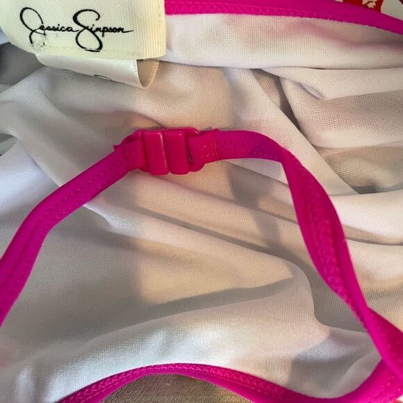 Jessica Simpson Floral One Piece Swimsuit with Pink Accents Size 2T - Picture 4 of 4